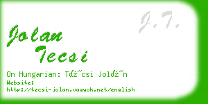 jolan tecsi business card